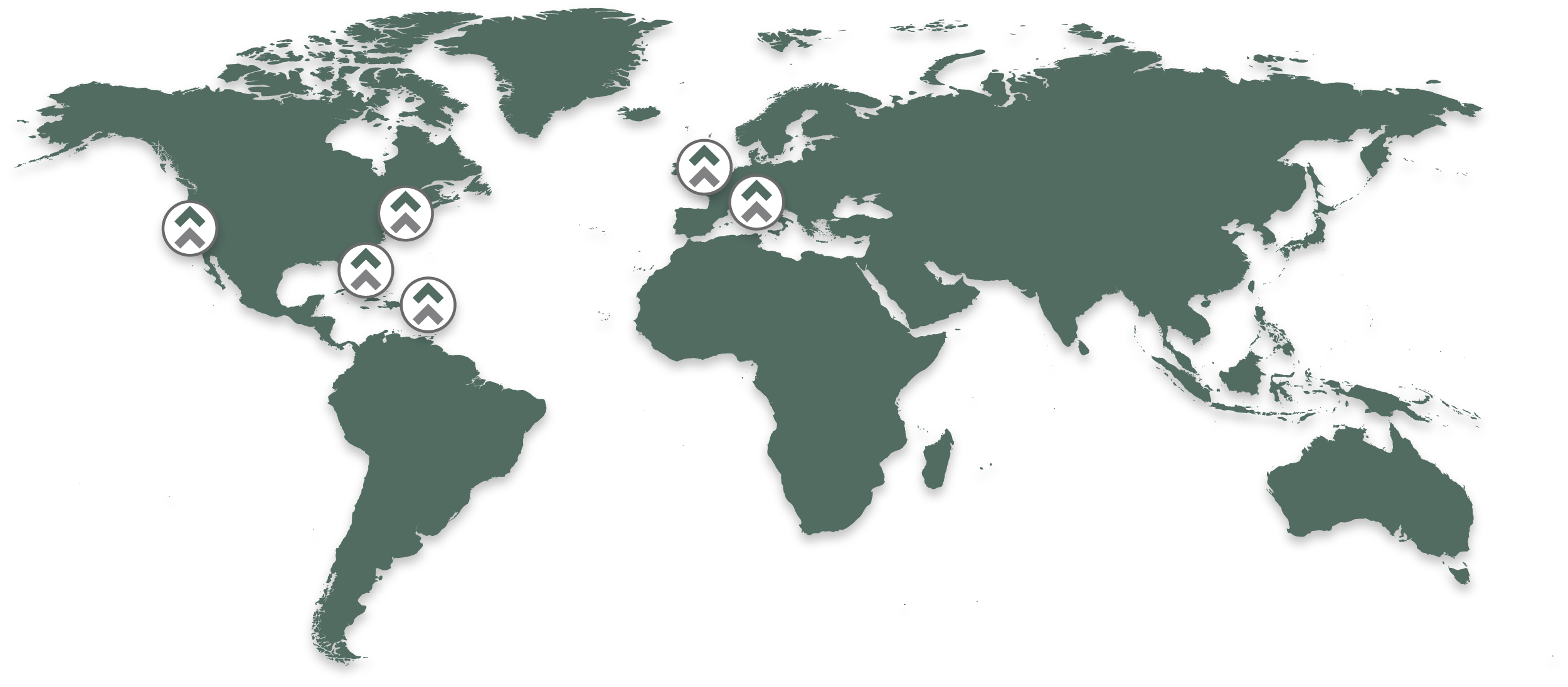 Growth Factors world map with location pins